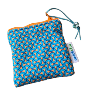 Etui klein blauw gevoerd en verstevigd pasjes klein geld lipstick