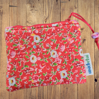 Etui | rood met bloemetjes - 59