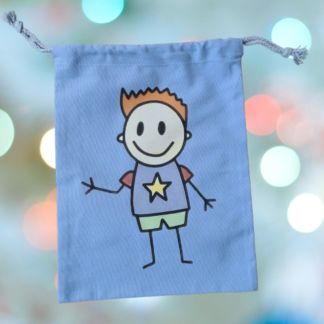 Bedrukte kindertas | blauw met jongen
