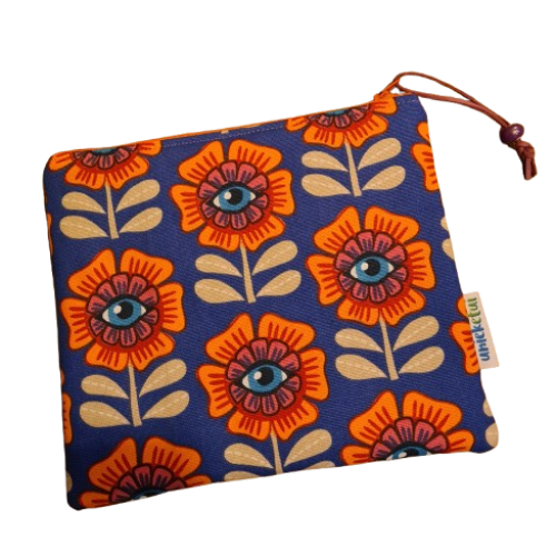 Etui bloem met oog verstevigd gevoerd pennen make up