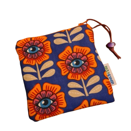 Etui bloem met oog verstevigd gevoerd pennen make up